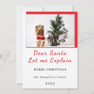 Cartão De Agradecimento Dear Santa, Let Me Explain - Fun photo CHRISTMAS