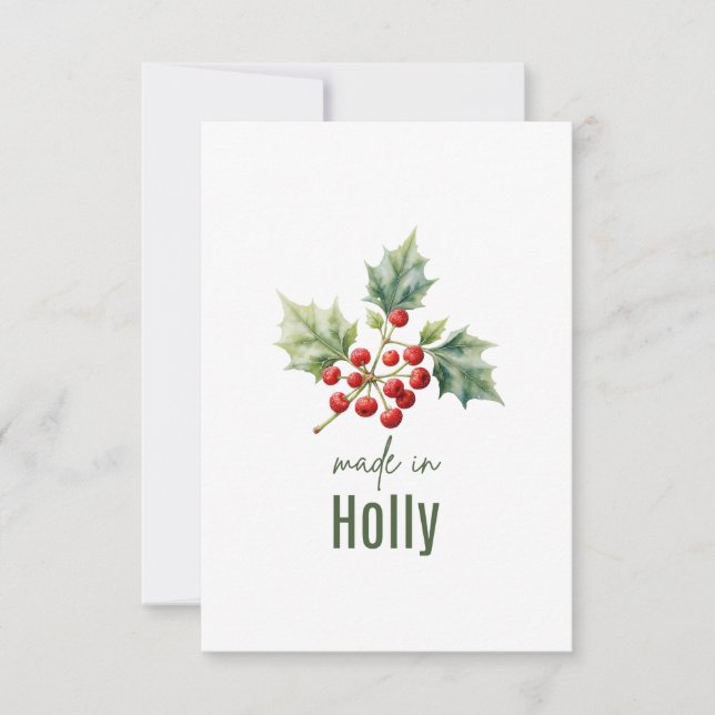 Cartão De Agradecimento December Holly Birth FlowerThank You Card (Frente)