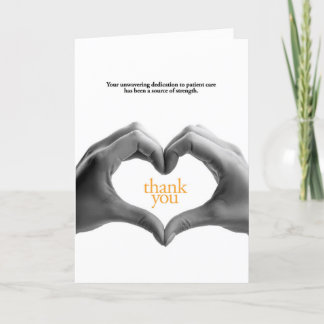 Cartão De Agradecimento Dedicação Inabalável aos Cuidados dos Doentes