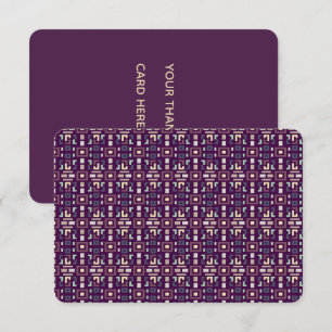 Cartão De Agradecimento Deep Purple e Terroso Abstrato Geométrico