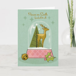 Cartão De Agradecimento Deer Snow Globe Peace on Earth