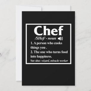 Cartão De Agradecimento Definição de Chef Cozinheiro Cozinha Comida Fazedo