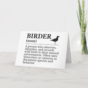 Cartão De Agradecimento Definição de observador de aves - observador de av