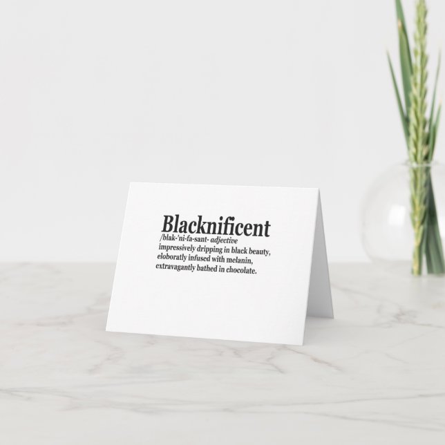 Cartão De Agradecimento Definição Negra Pro Black History Mês P (Frente)