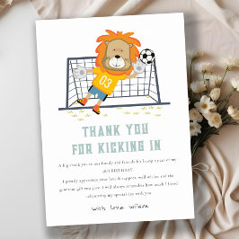 Cartão De Agradecimento Deixe-me Kick Lion Goalkeeper Aniversário de crian