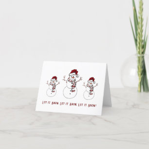 Cartão De Agradecimento Deixe-o cumprimentar Snowman