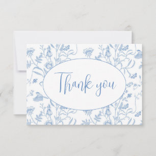 Cartão De Agradecimento Delft Blue Chinoiserie Chá de fraldas Boy Obrigado