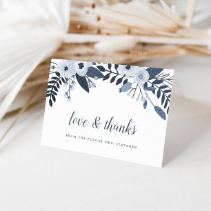 Cartão De Agradecimento Delft Floral Obrigado