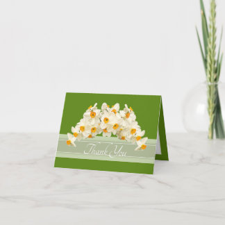 Cartão De Agradecimento Delicados Narcisos Modernos de Primavera Agradecim