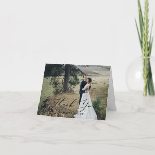 Cartão De Agradecimento Delicar Foto Clara De Caligrafia Preta