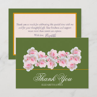 Cartão De Agradecimento Delicate Pink Roses Floral Bridal Shower Thank You