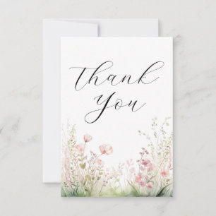 Cartão De Agradecimento Delicate Wildflower Wedding