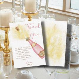 Cartão De Agradecimento Delicioso Brunch de Aniversário com Champanhe Rosa