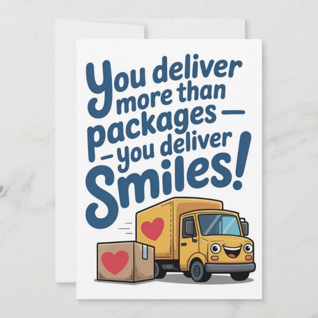 Cartão De Agradecimento Delivery Driver Thank You Card (Frente)