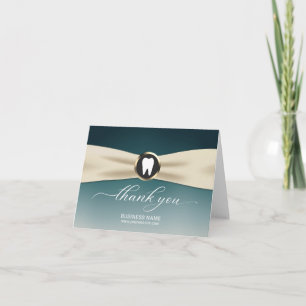 Cartão De Agradecimento Dentist Elegante Teal Ombre Dental Escritório Obri