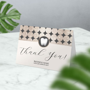 Cartão De Agradecimento Dentist Geométrico Dourado Dental - Obrigado