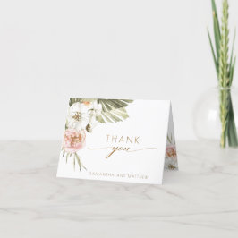 Cartão De Agradecimento Dentro de Fotografia, Palm Elegante Deixa Floral