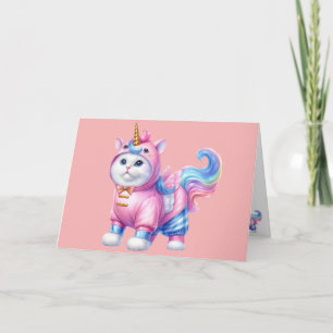 Cartão De Agradecimento Dentro de Vazio de Caticorn (gato unicórnio)