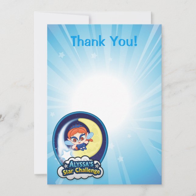 Cartão De Agradecimento Desafio da estrela de Alyssa (Frente)
