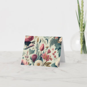 Cartão De Agradecimento Descubra o Deslumbrante Padrão Botânico Floral de 