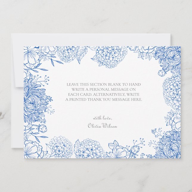 Cartão de Agradecimento Desenhado com Gráficos de  (Verso)