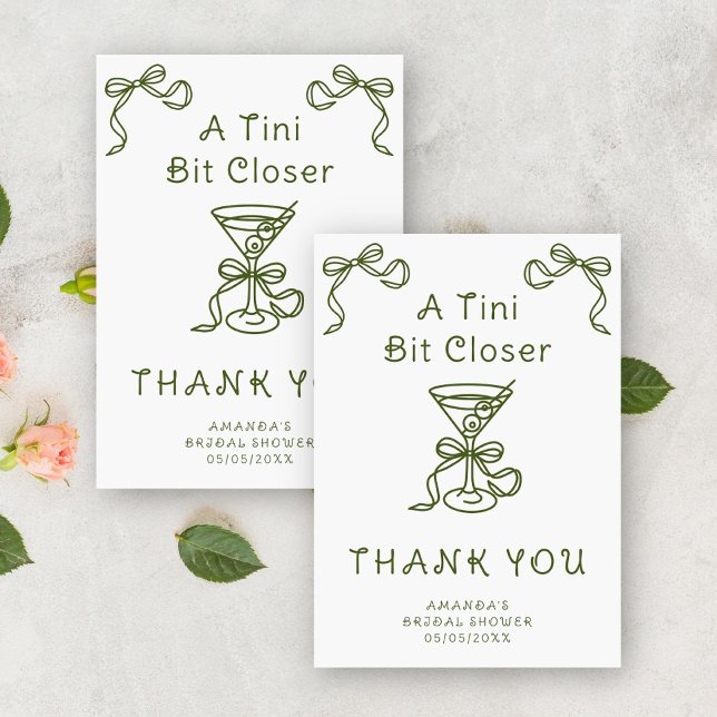 Cartão De Agradecimento Desenhar Martini Obrigado Chá de panela (Criador carregado)