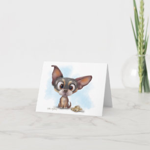 Cartão De Agradecimento Desenho animado de cachorrinho Chihuahua fofo