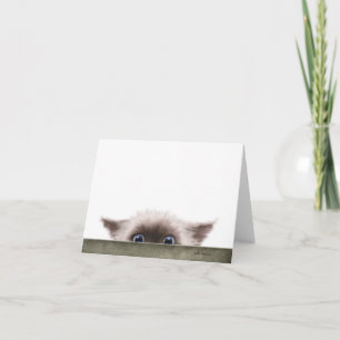 Cartão De Agradecimento Desenho Animado de Gatinho Siamês Perseguindo Você