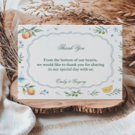 Cartão De Agradecimento Desenho de Apreciação Floral de Citros Mediterrâne