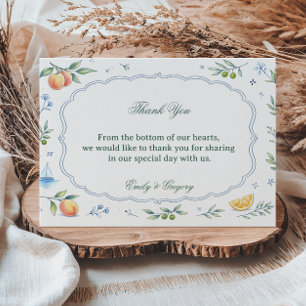 Cartão De Agradecimento Desenho de Apreciação Floral de Citros Mediterrâne