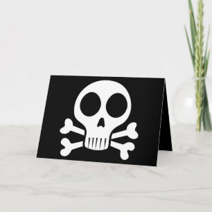 Cartão De Agradecimento Desenho de Caveira Pirata