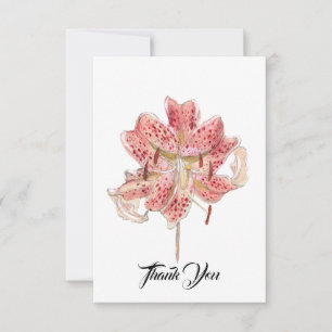 Cartão De Agradecimento Desenho de flores vermelhas da vindima de Samuel C