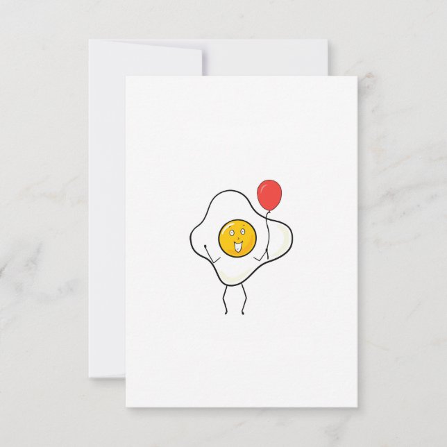 Cartão De Agradecimento Desenho de ovo com balão, personalize, personalize (Frente)