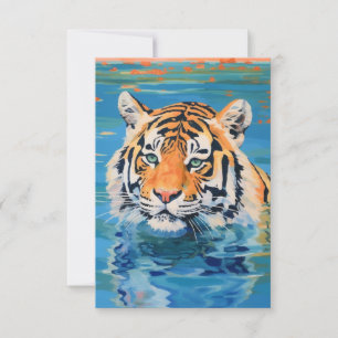 Cartão De Agradecimento Desenho de tigre, pintado, arte colorida