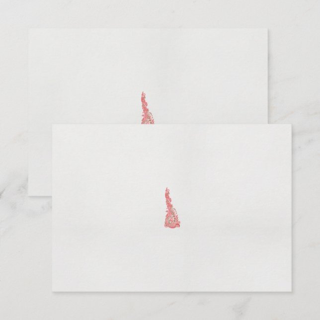 Cartão De Agradecimento desenho de uma ave com flores (Frente/Verso)