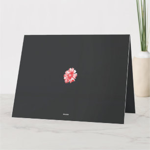 Cartão De Agradecimento desenho de uma flor vermelha sobre fundo branco