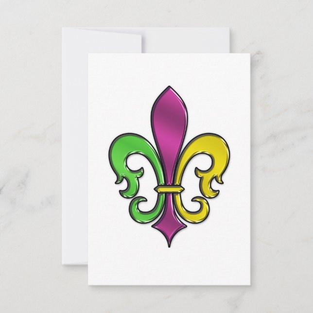 Cartão De Agradecimento Desenho Elegante de Fleur De Lis (Frente)
