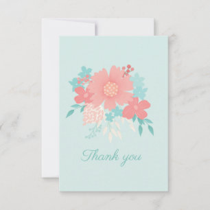 Cartão De Agradecimento Desenho floral moderno e bonito