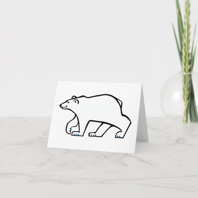 Cartão De Agradecimento Desenho manual - BEAR POLAR - Vida selvagem árctic (Frente)