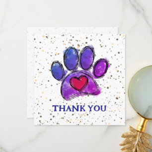 Cartão De Agradecimento Desenho Por Cachorro Desenho Por Aquarela Splatter