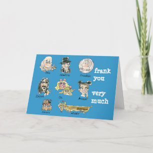 Cartão De Agradecimento Desenhos animados engraçados Frank você muito