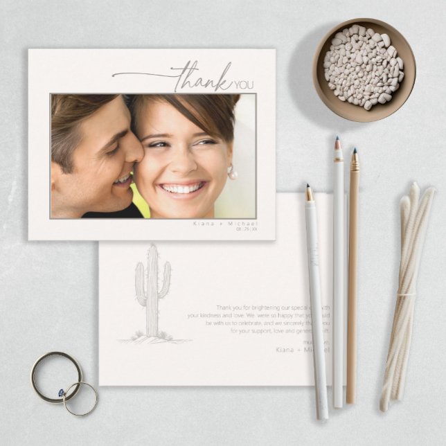 Cartão De Agradecimento Desert Vibes Foto Obrigado Ivory ID1019 (Criador carregado)