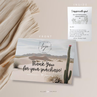 Cartão De Agradecimento Deserto | Boho | Estética | Cacto