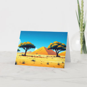 Cartão De Agradecimento Deserto Ilustração de Árvore Deserto Desenho de Aq