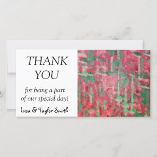 Cartão De Agradecimento Design abstrato plático vermelho-verde