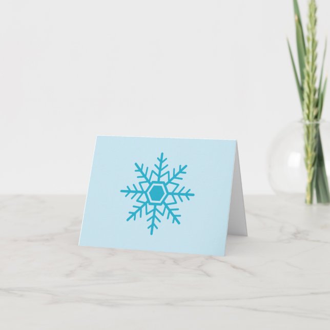 Cartão De Agradecimento Design Azul-floco de neve (Frente)