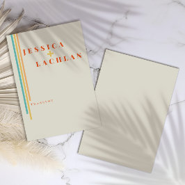 Cartão De Agradecimento Design Chic Retroativo com Casamento de Stripes Co