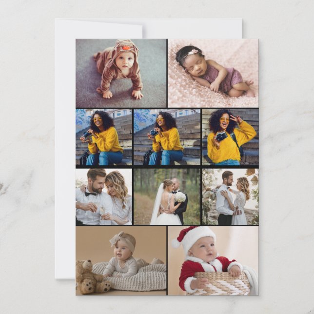 Cartão De Agradecimento Design da Sua Própria Colagem de Fotos 10 (Frente)