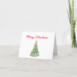 Cartão De Agradecimento Design de Árvore de Natal abstrato com realces Dou