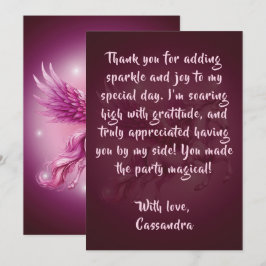 Cartão De Agradecimento Design de Birthday Pink Pegasus Fantasy